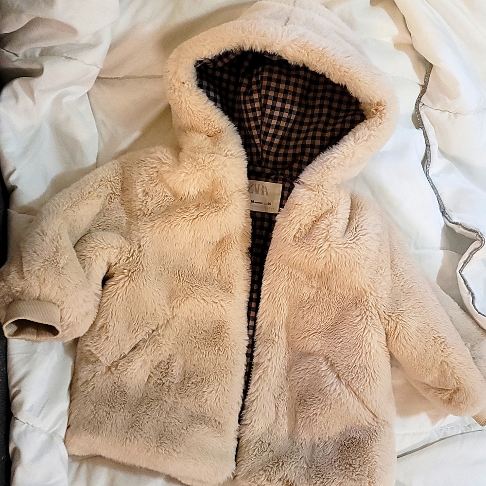 Zara baby faux fur coat